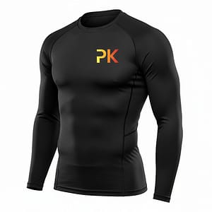 thermique_noir Sous-maillot de foot thermique Frost-Shield noir à manches longues.