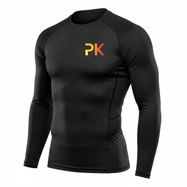 thermique_noir Sous-maillot de foot thermique Frost-Shield noir à manches longues.